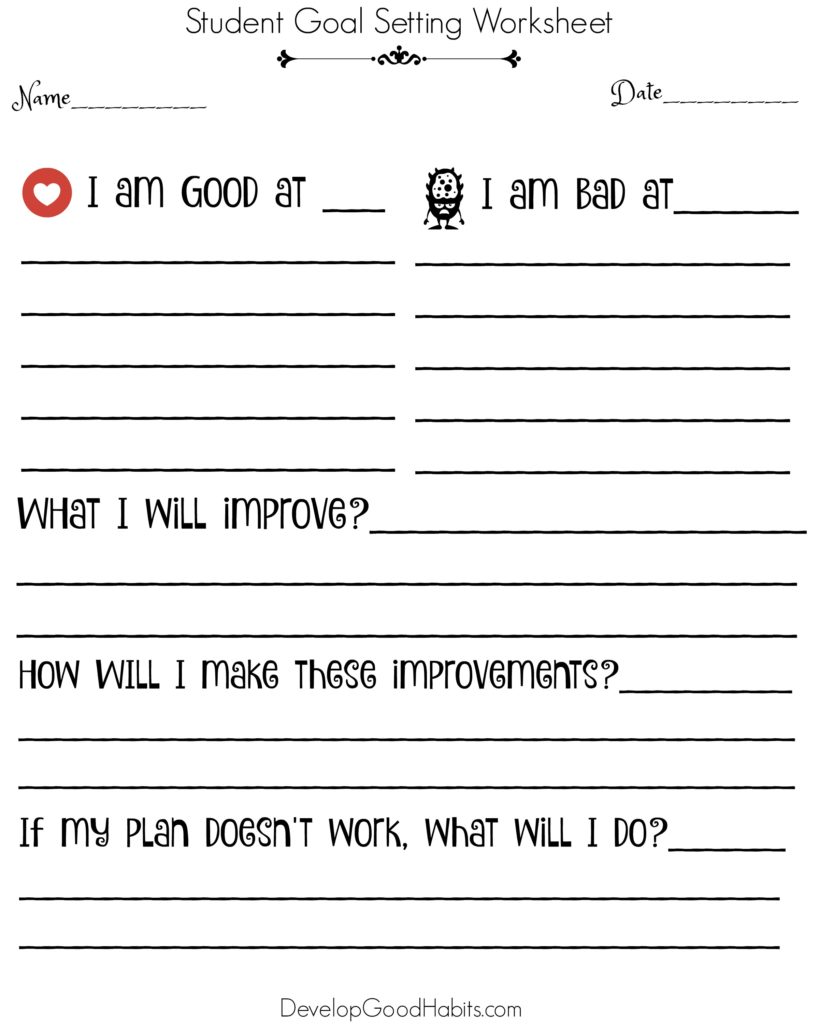 4 Free Goal Setting Worksheets â Free Forms, Templates And Ideas